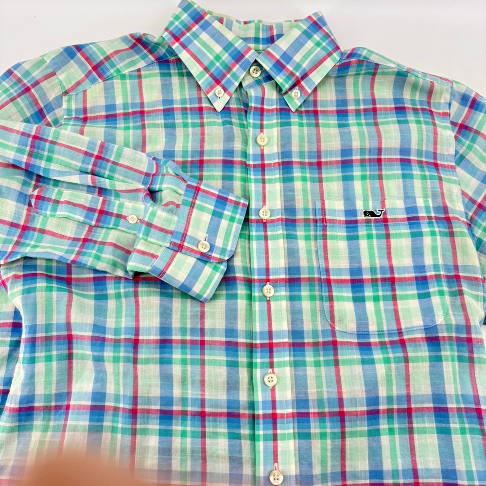 Vineyard Vines Slim Fit Tucker Shirt Men's‎ Size S Plaid Button Down